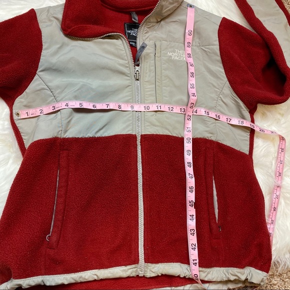 Rare North Face Red & Grey Fleece Zip Jacket Coat - Picture 11 of 12